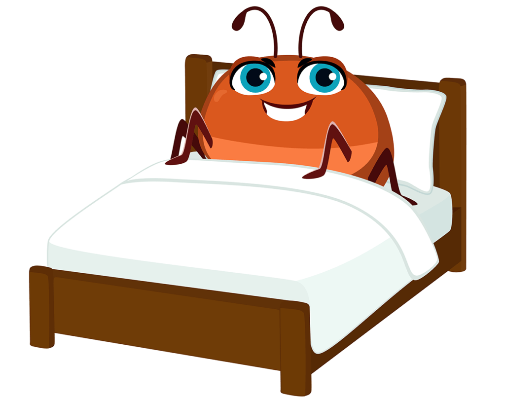 bed bug cartoony illustration